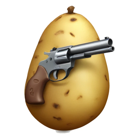 Potato with gun  sticker