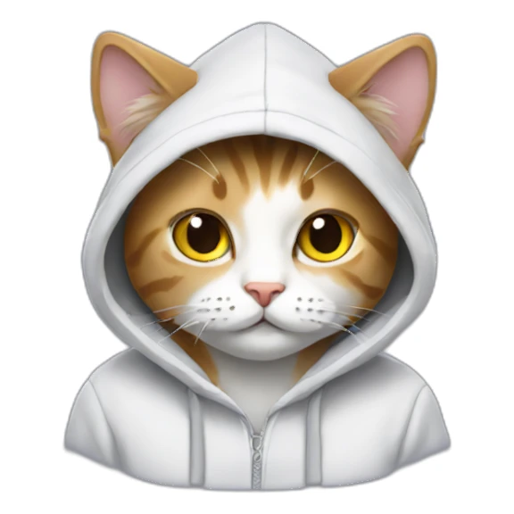 Cute cat wearing hoodie  sticker
