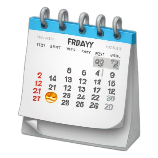 calendar with friday sticker