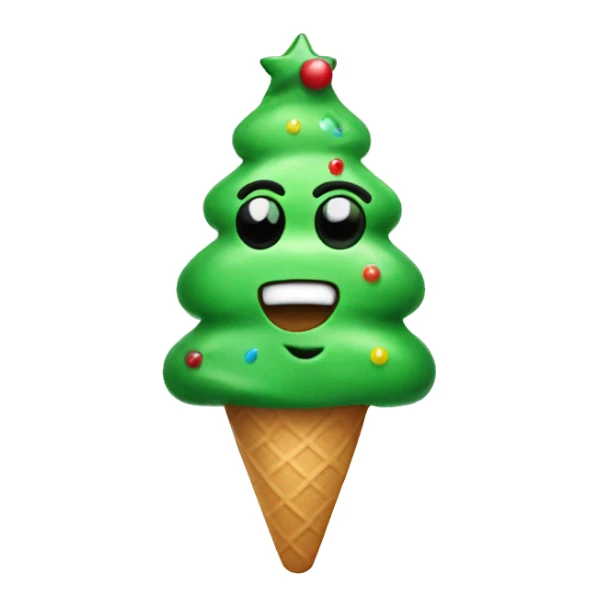 Christmas tree ice cream sticker