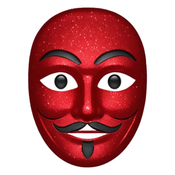 red glitter anonymous sticker