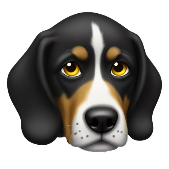 Perro negro con pañoleta amarilla  sticker