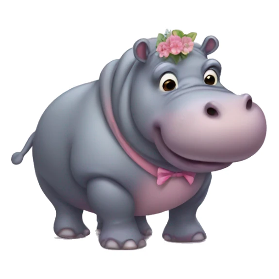 Hippo wearing a tutu sticker