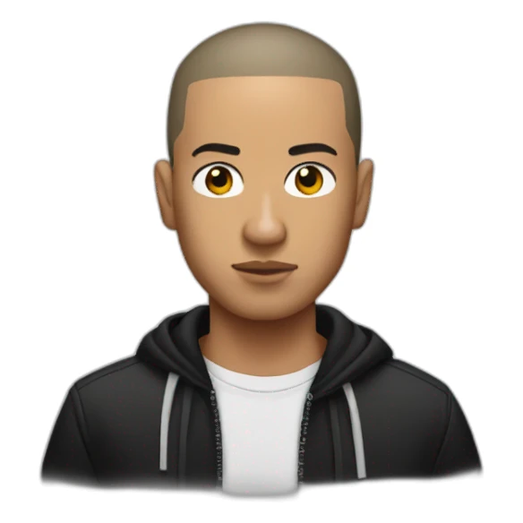 eminem black buzz cut sticker