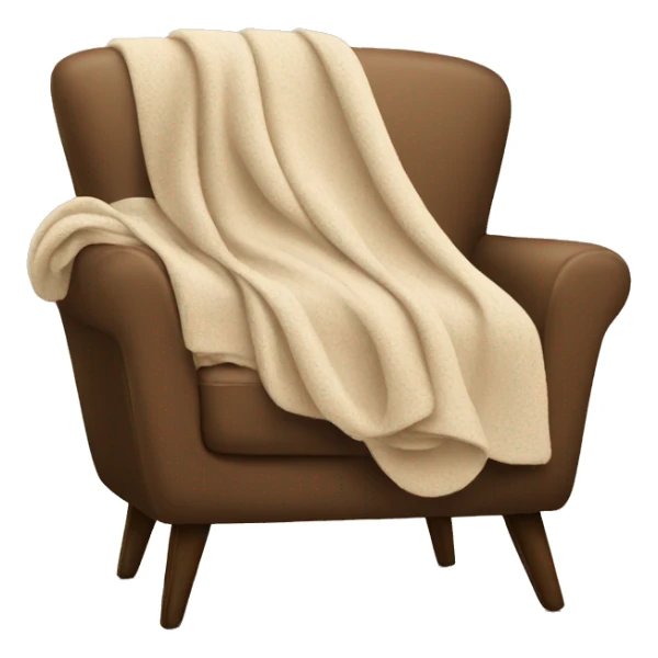 A beige blanket over a cozy chair sticker
