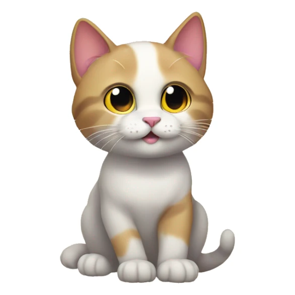 Cat under the rainbow in his paws sticker