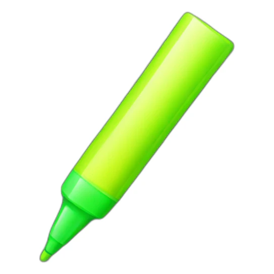 long green yellow highlighter sticker