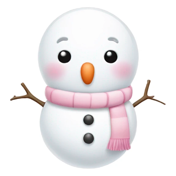 Cute white and light pink snowman sticker