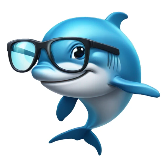 Smart dolphin with glasses sticker