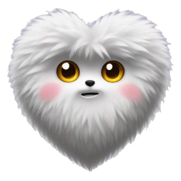 Fluffy heart without face sticker