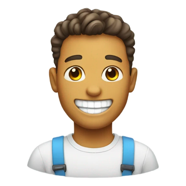 smiling with braces sticker