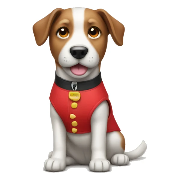 Dog with a red vest sticker