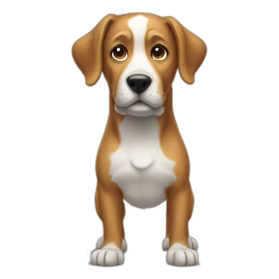 standing dog with two feet sticker