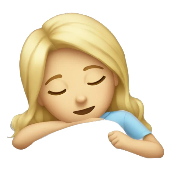 Blonde girl taking a nap sticker