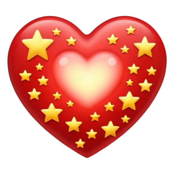 heart with glowing stars sticker