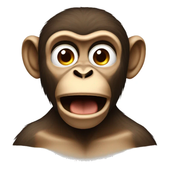 Monkey mouth closed shut sticker