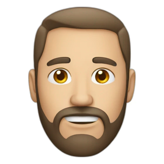 Hombre sin pelo con barba blanca sticker