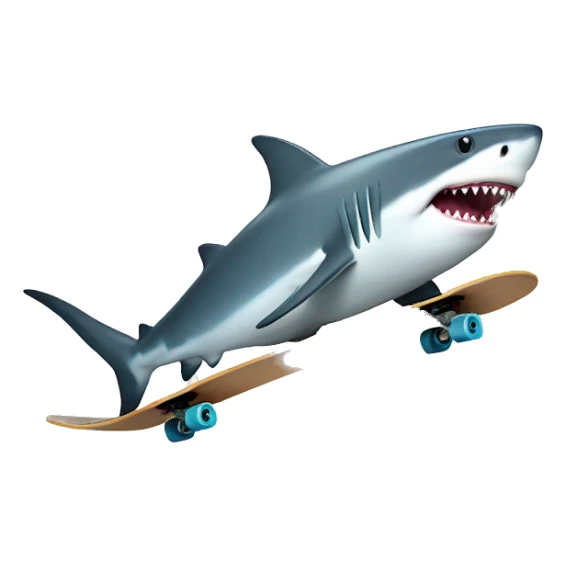 shark on skateboard sticker