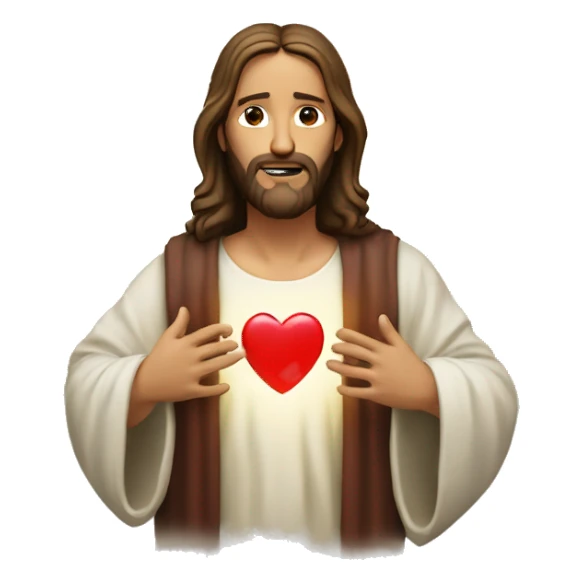Jesus christ with a heart in his hands  sticker