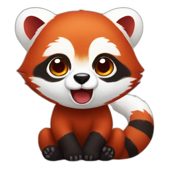 Bloodshot red panda sticker