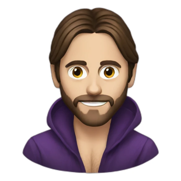 Jared Leto with face like eggplant sticker