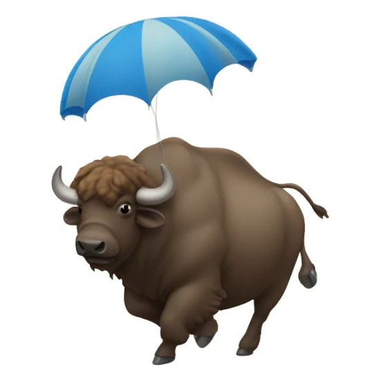 Buffalo with a parachute sticker