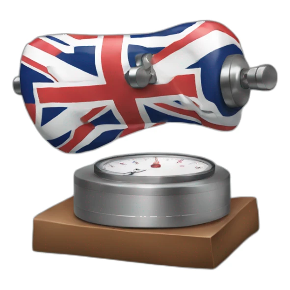 Weight with British flag sticker
