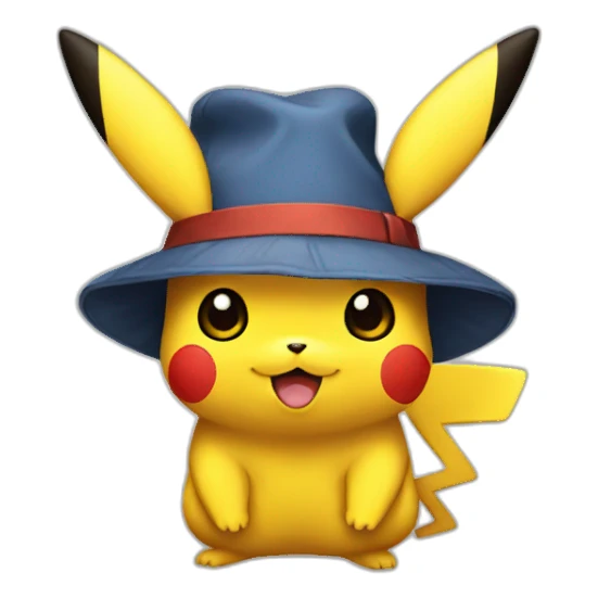 pikachu with a hat sticker