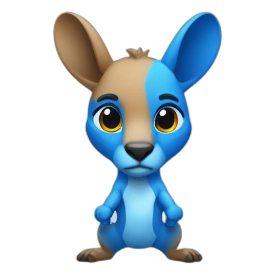 Blue coloured kangaroo body builder chad sticker