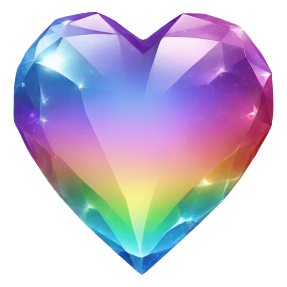rainbow crystal heart sticker