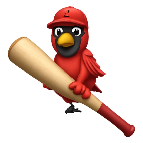 Cardinal on a baseball bat sticker