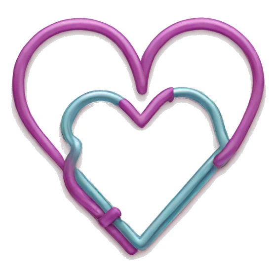 A heart-shaped paper clip sticker