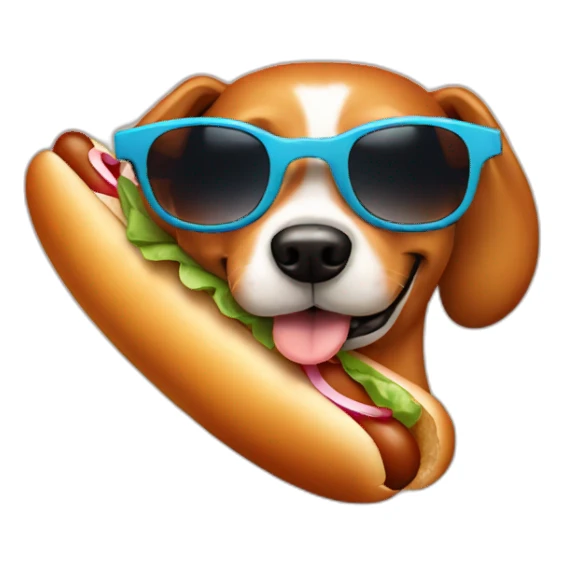 hot dog with sunglasses sticker