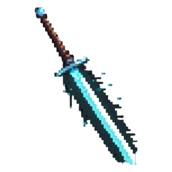magical glowing sword with energy blade sticker