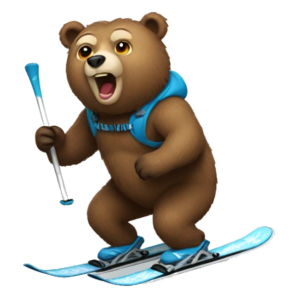 Bear ski sticker