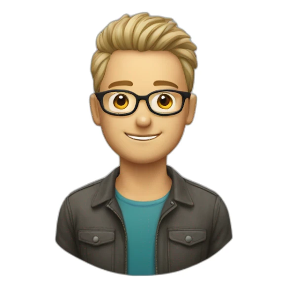 Brille , spitze frisur , björn sticker