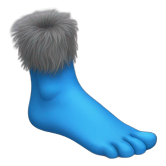 hairy and blue feet toe  sticker