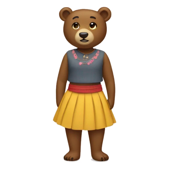 Bear with a skirt on sticker