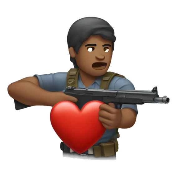 shooting heart sticker