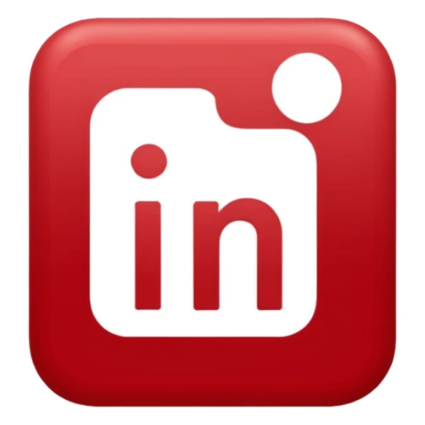 logo linkedin en blanc et rouge sticker
