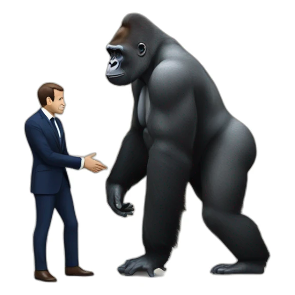 Gorilla meeting Emanuel Macron sticker