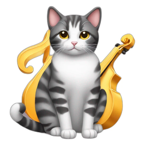 Cat holding a melodies  sticker