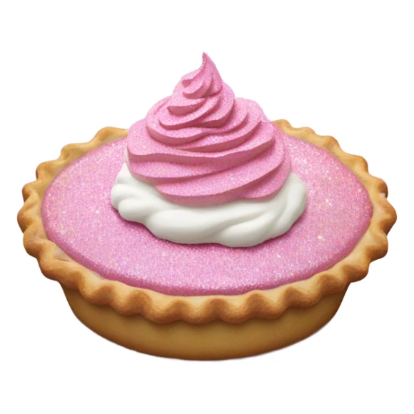 Pink pie with whip cream and glitter  sticker