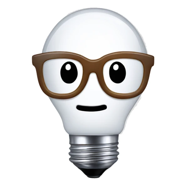 snowman light bulb with glasses sticker