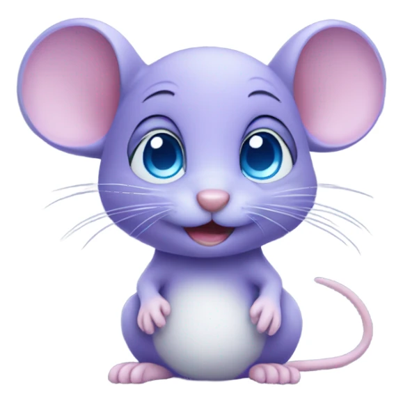 Cute purple mouse with blue eyes sticker