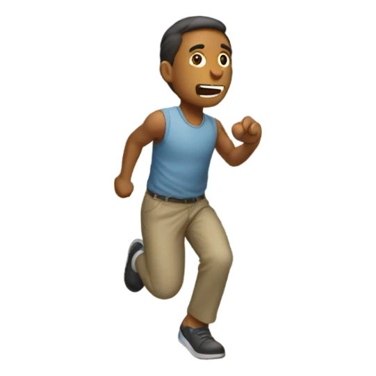 man running out a door sticker