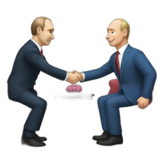 Vladimur putin shakes hand Patrick star sticker