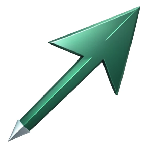 
dark green curved thick sharp arrow down sticker