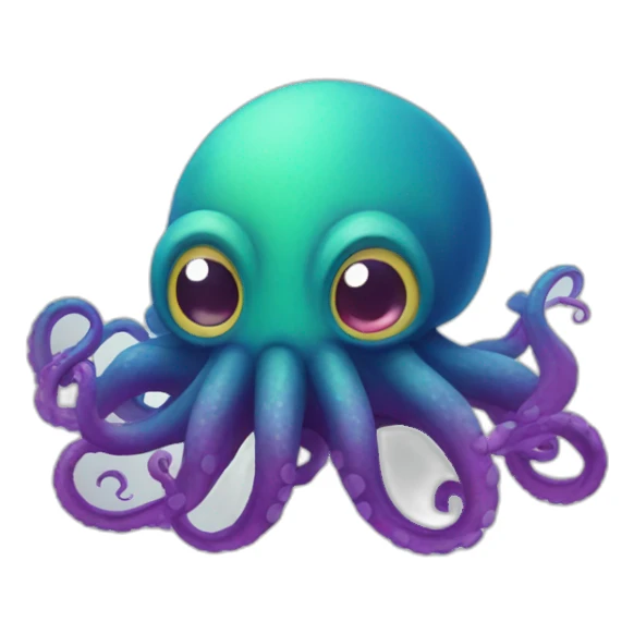 a multi-colored kraken who is afraid sticker