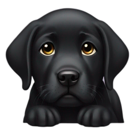 the black labrador puppy is sad sticker